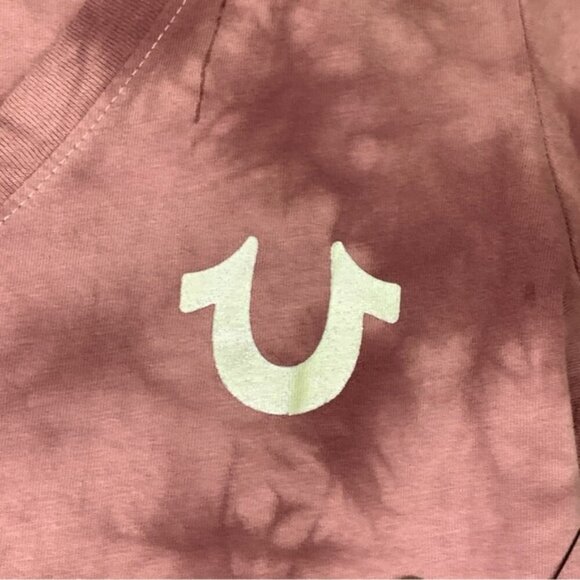 NWT True Religion Womens Tie-Dye Foil V-Neck Tee - Picture 6 of 10